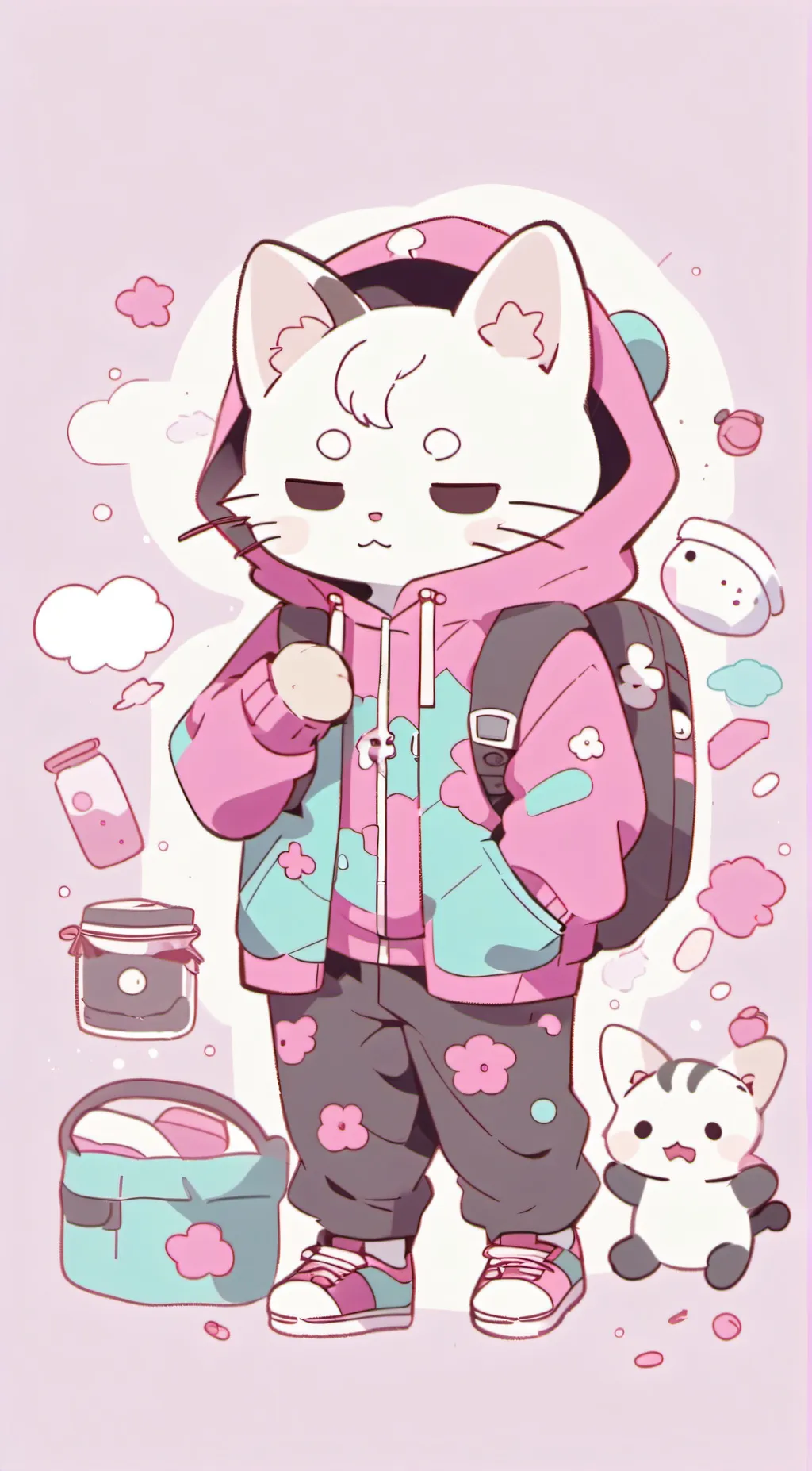 ai character: cat nap  background