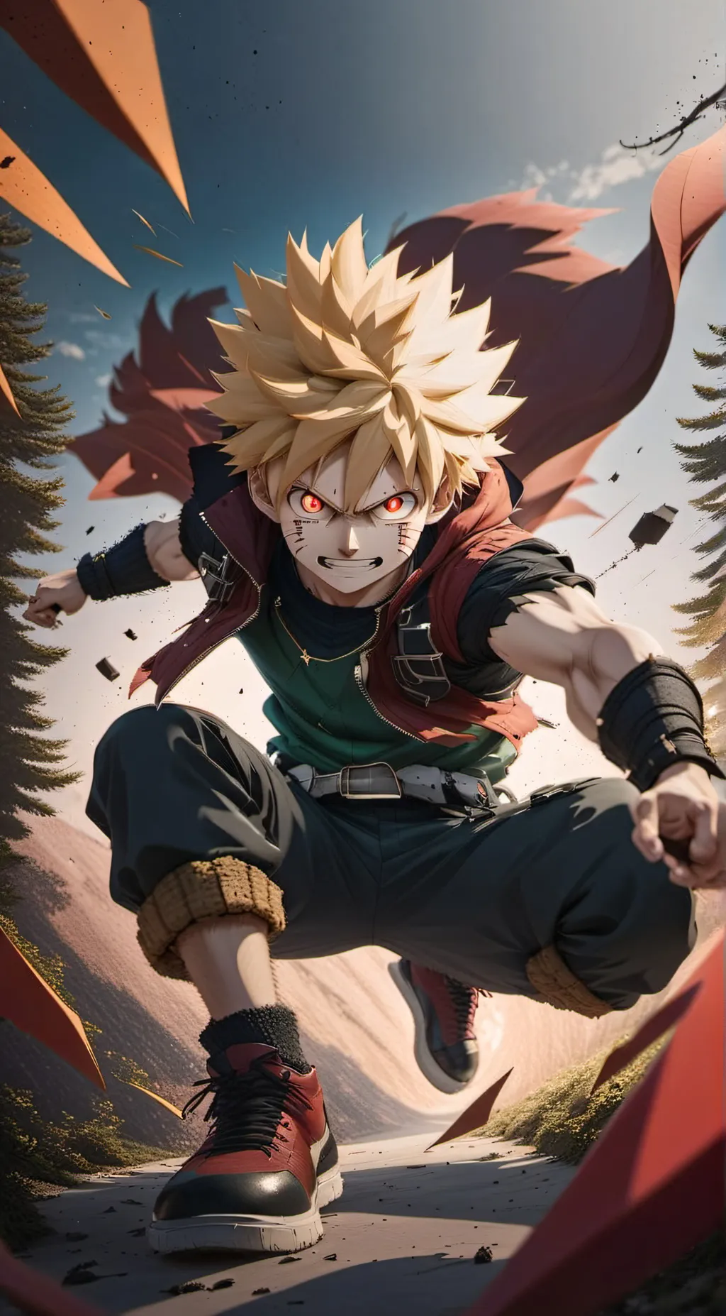 ai character: Katsuki Bakugo background
