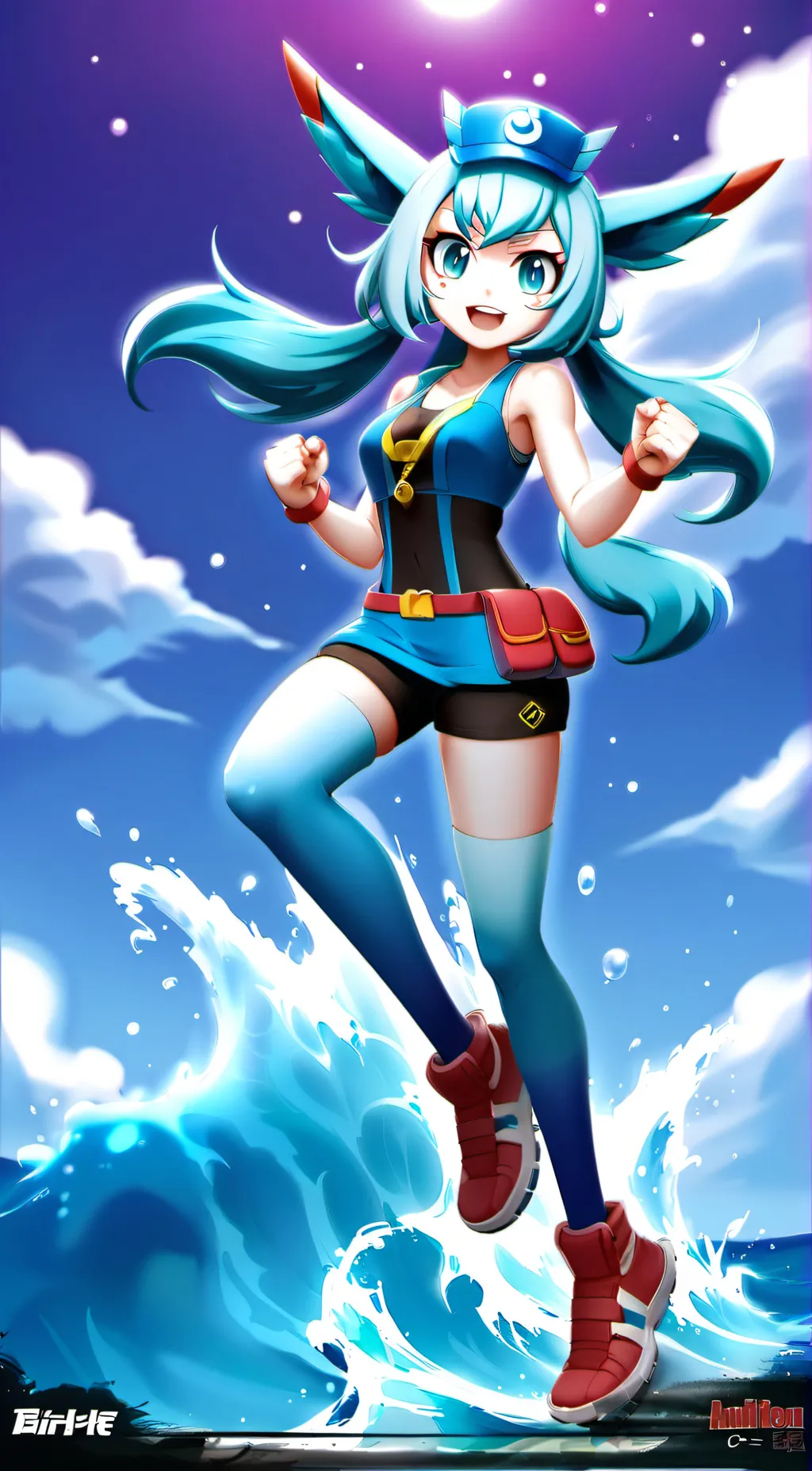 ai character: Aqua background