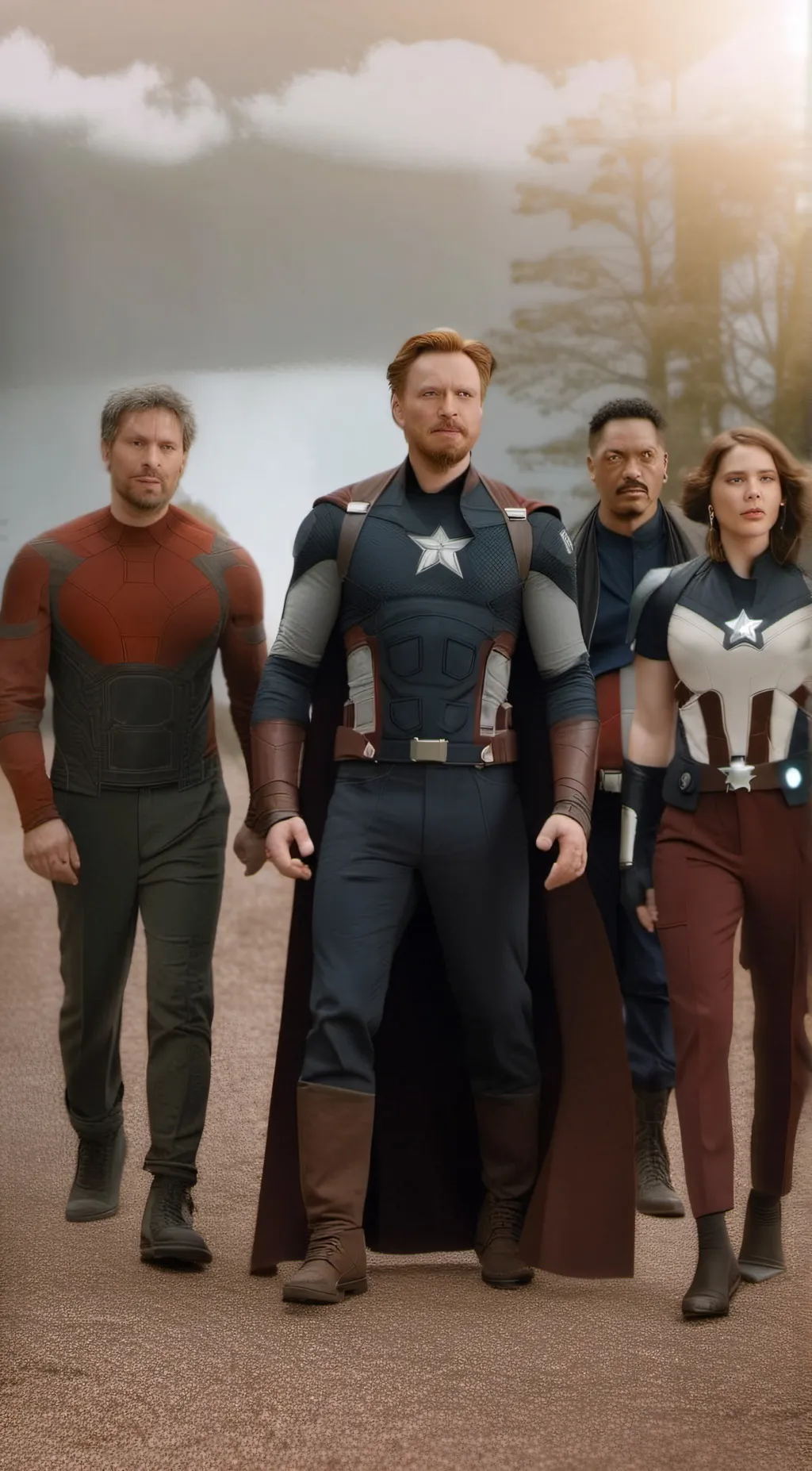ai character: Tmr x avengers  background