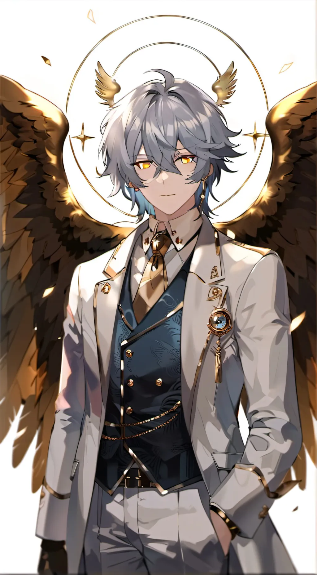 ai character: Sunday 🩶🤍💛 background