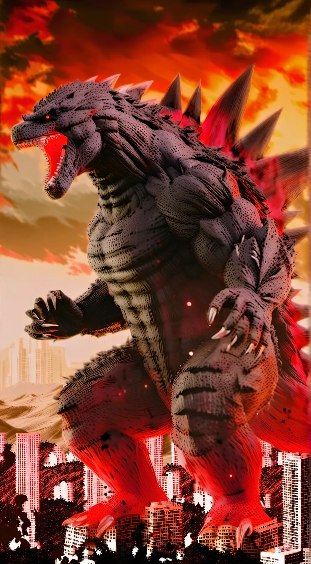 ai character: Godzilla (Ω) background