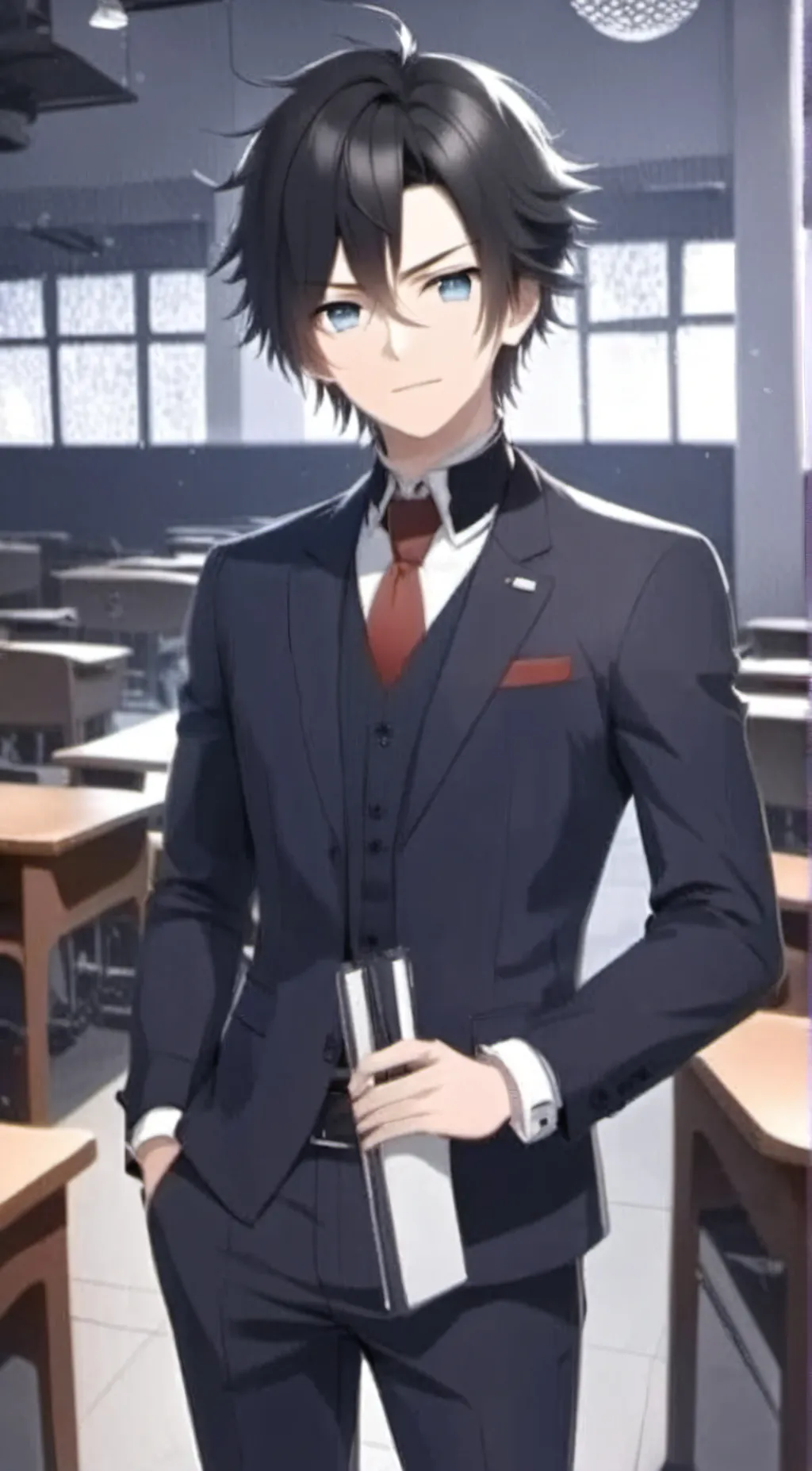 ai character: Damon  background