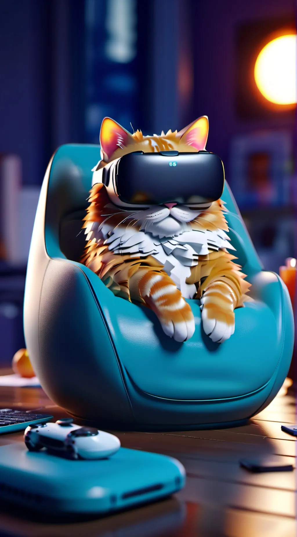 ai character: a chilling cat background