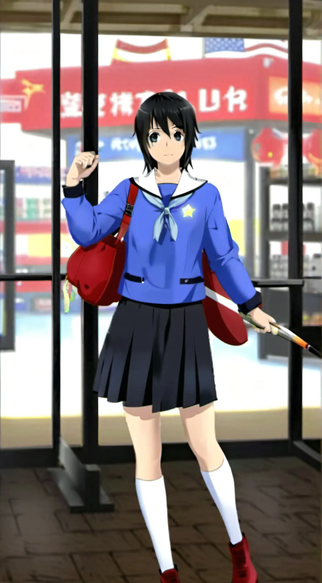 ai character: sandy background