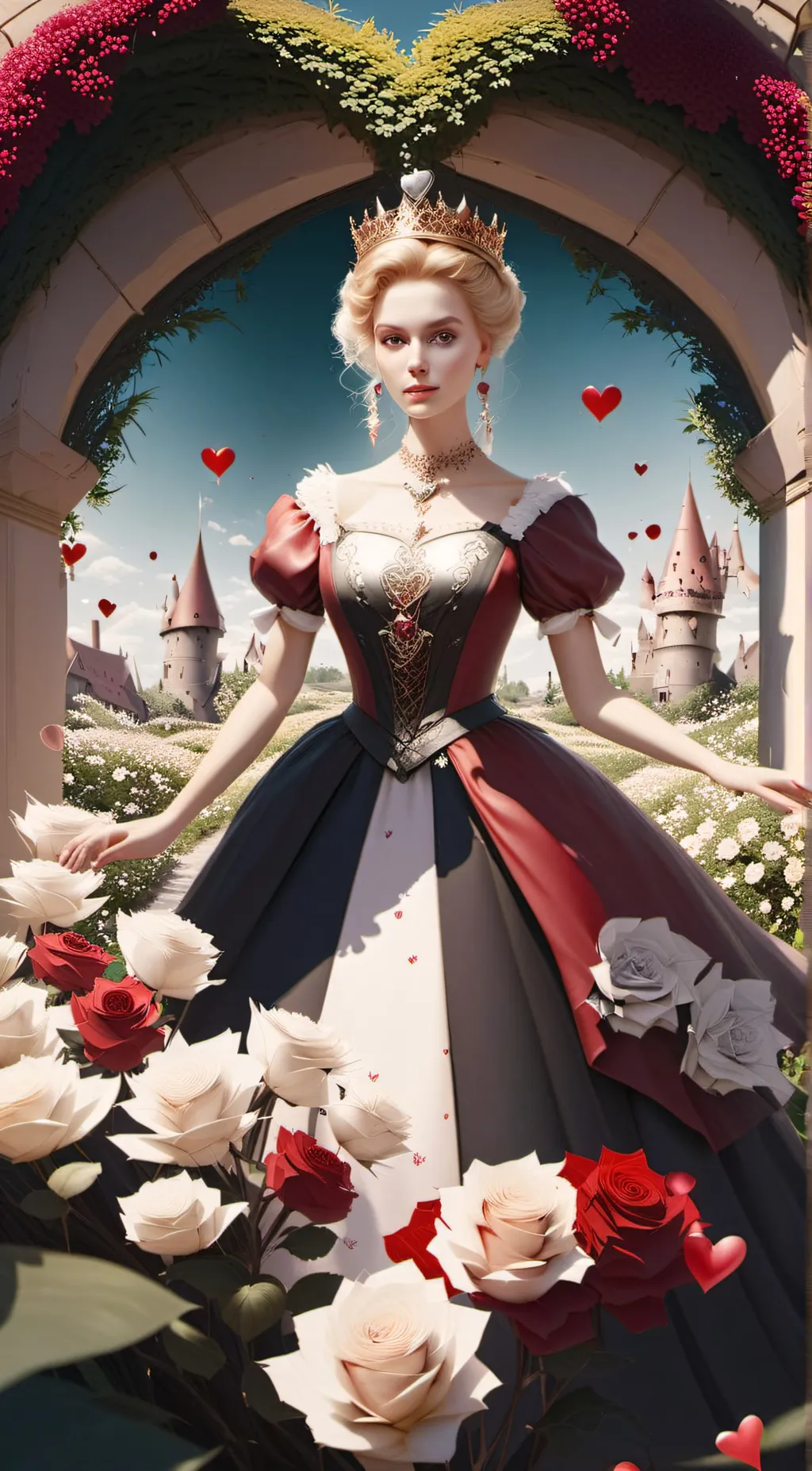 ai character: Queen of Hearts background