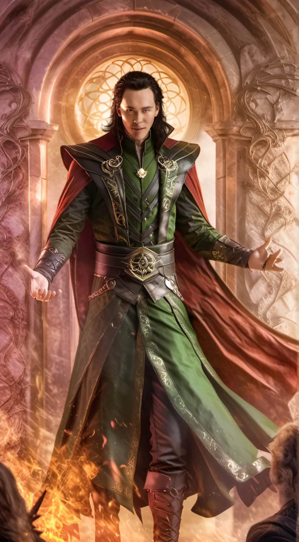 ai character: avengers+loki+buck background