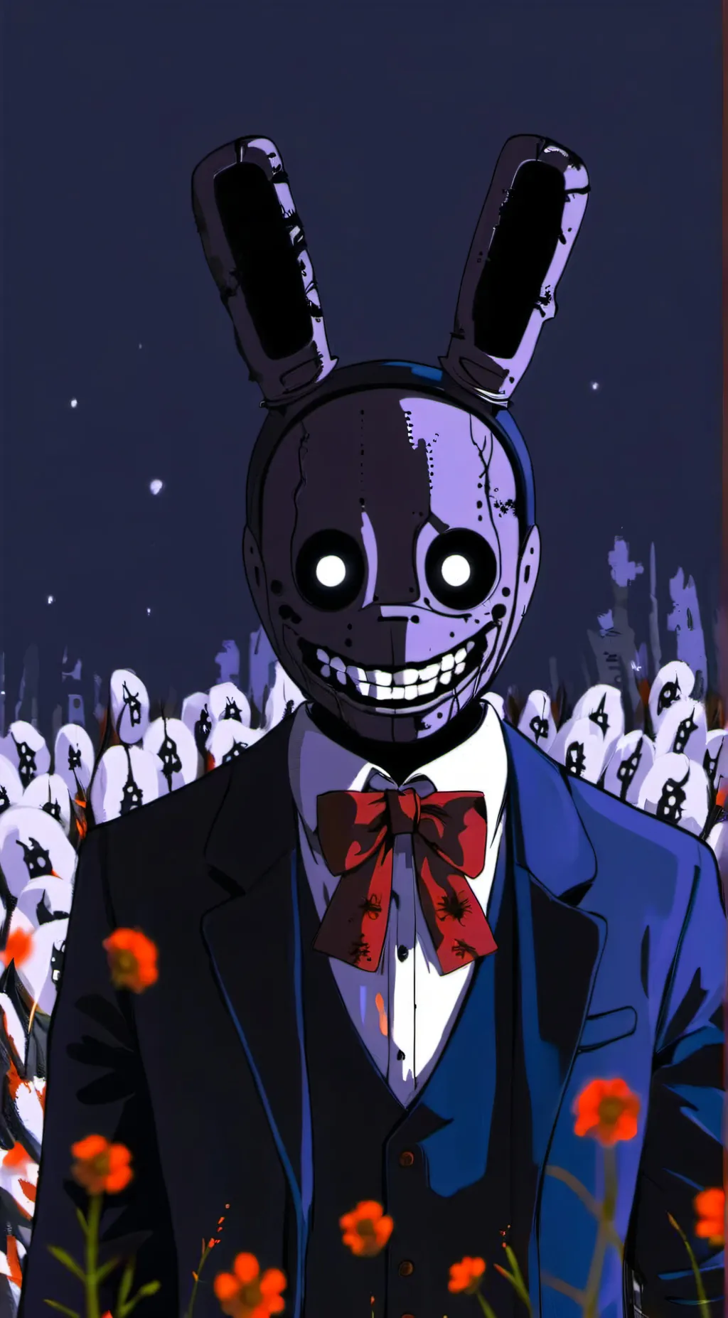ai character: withered bonnie background
