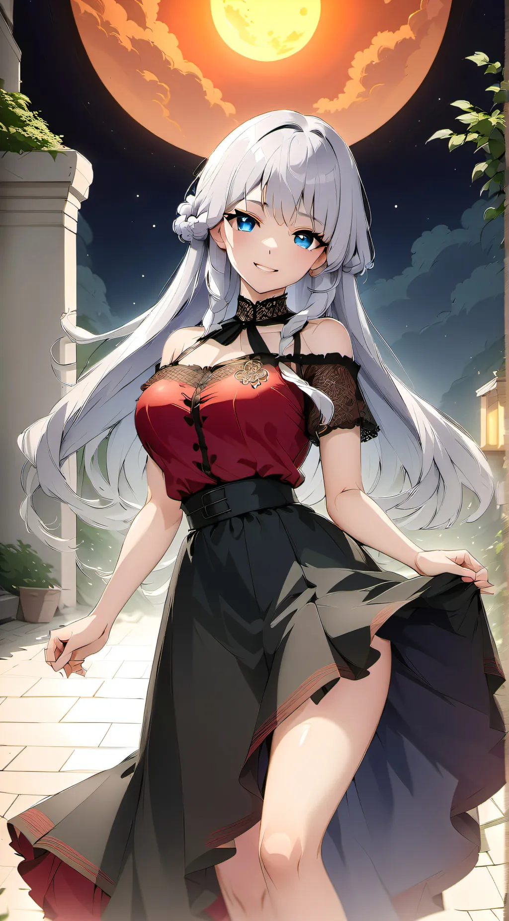 ai character: Aria Estelle Azure background