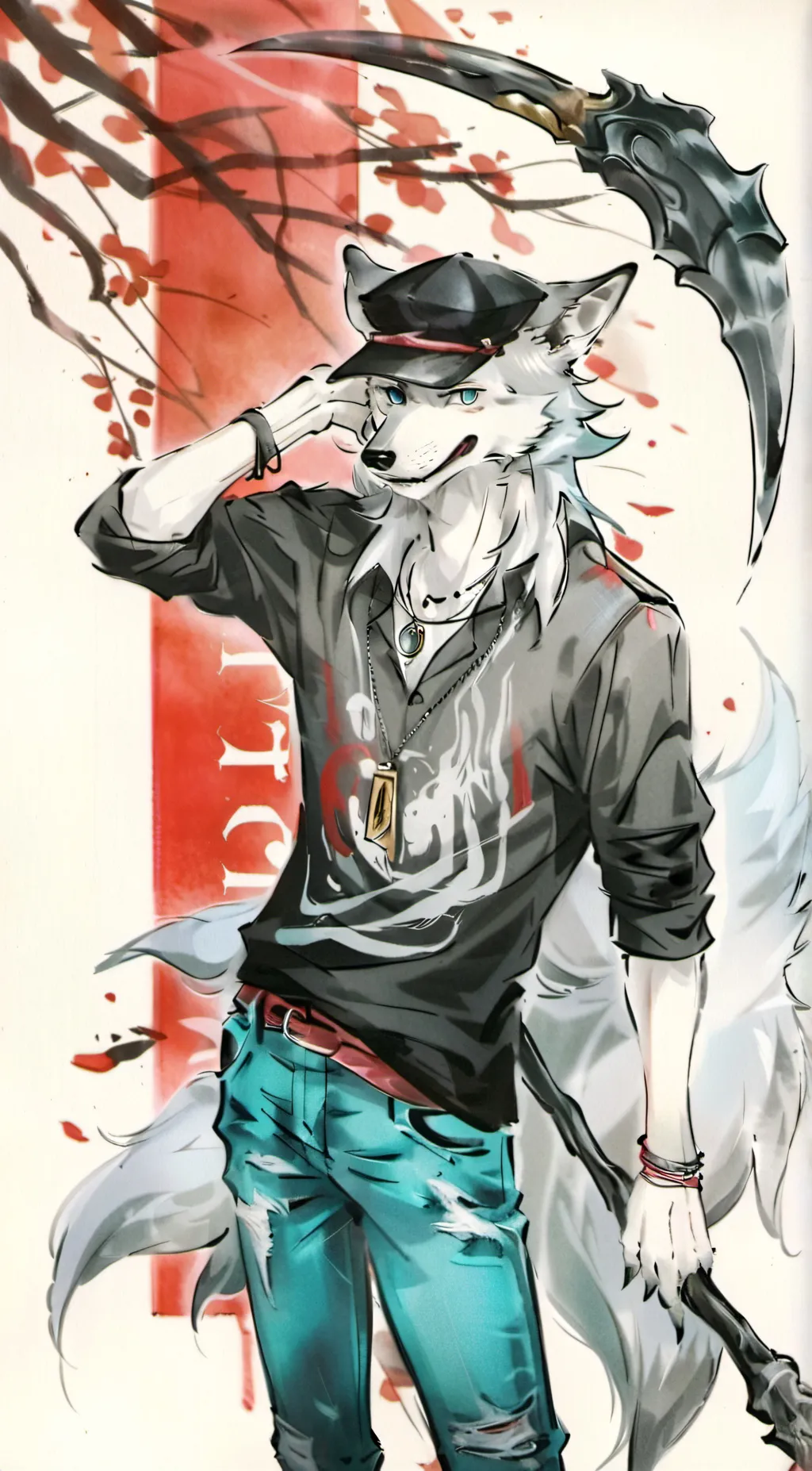 ai character: Ghost Wolf background