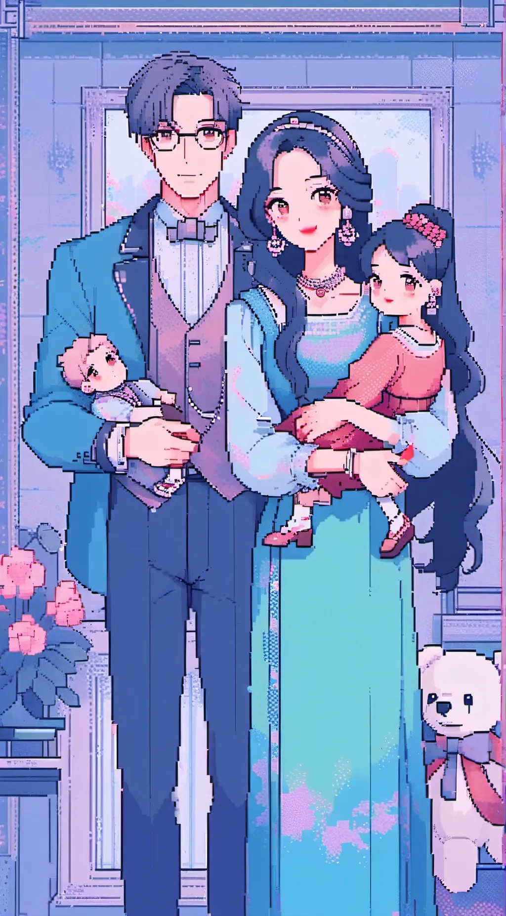 ai character: Dollhouse family  background