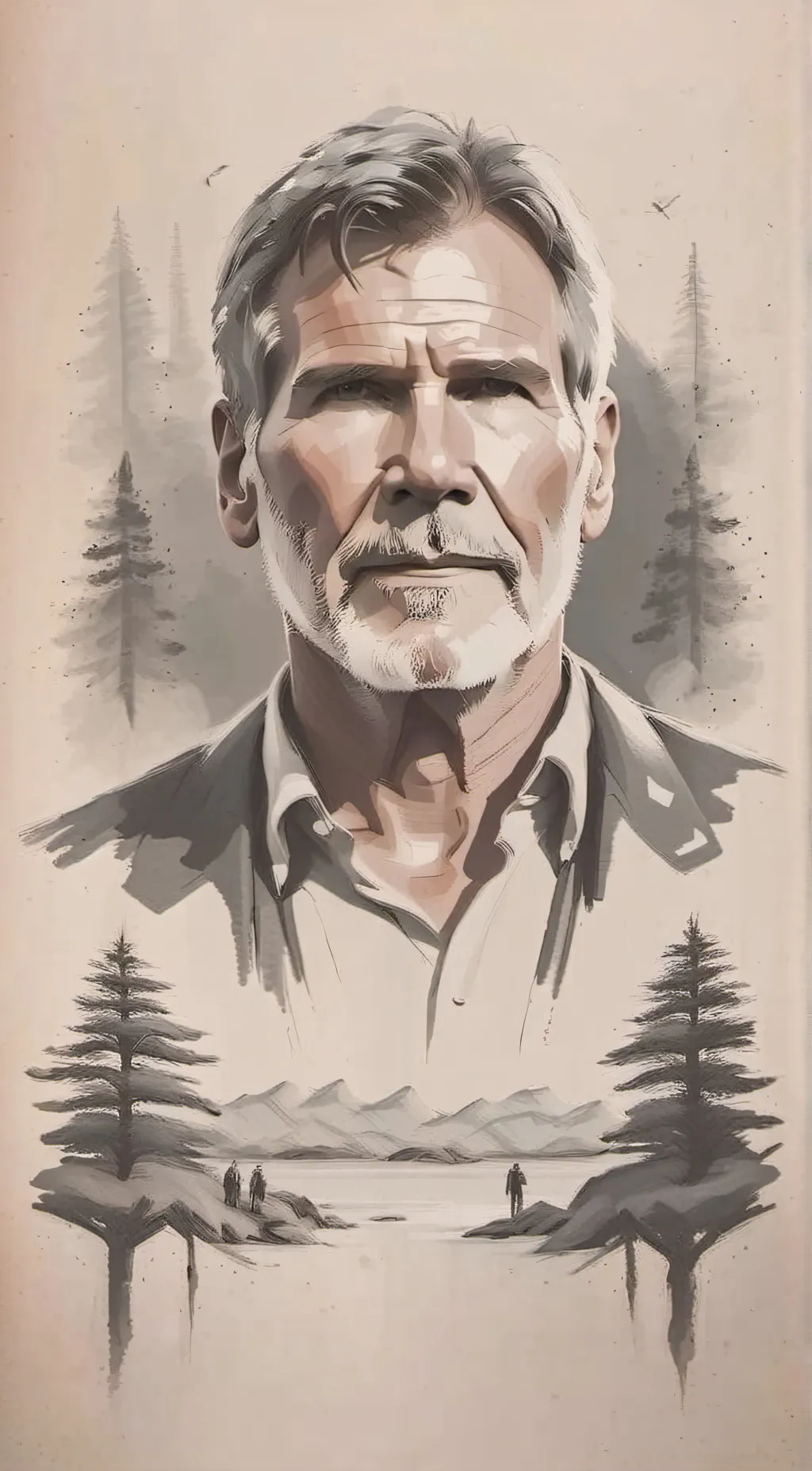 ai character: Harrison Ford background