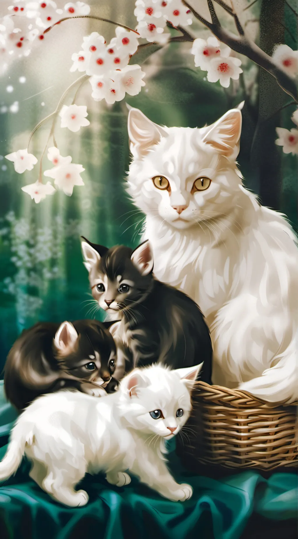 ai character: cat family  background