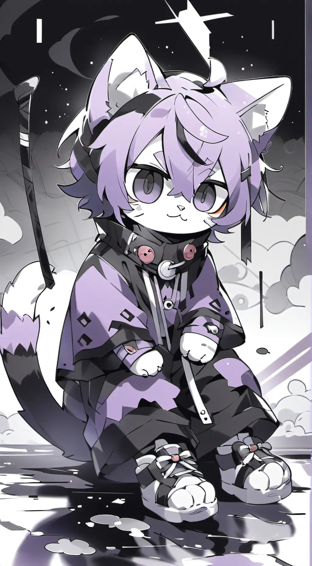 ai character: Cat cute background