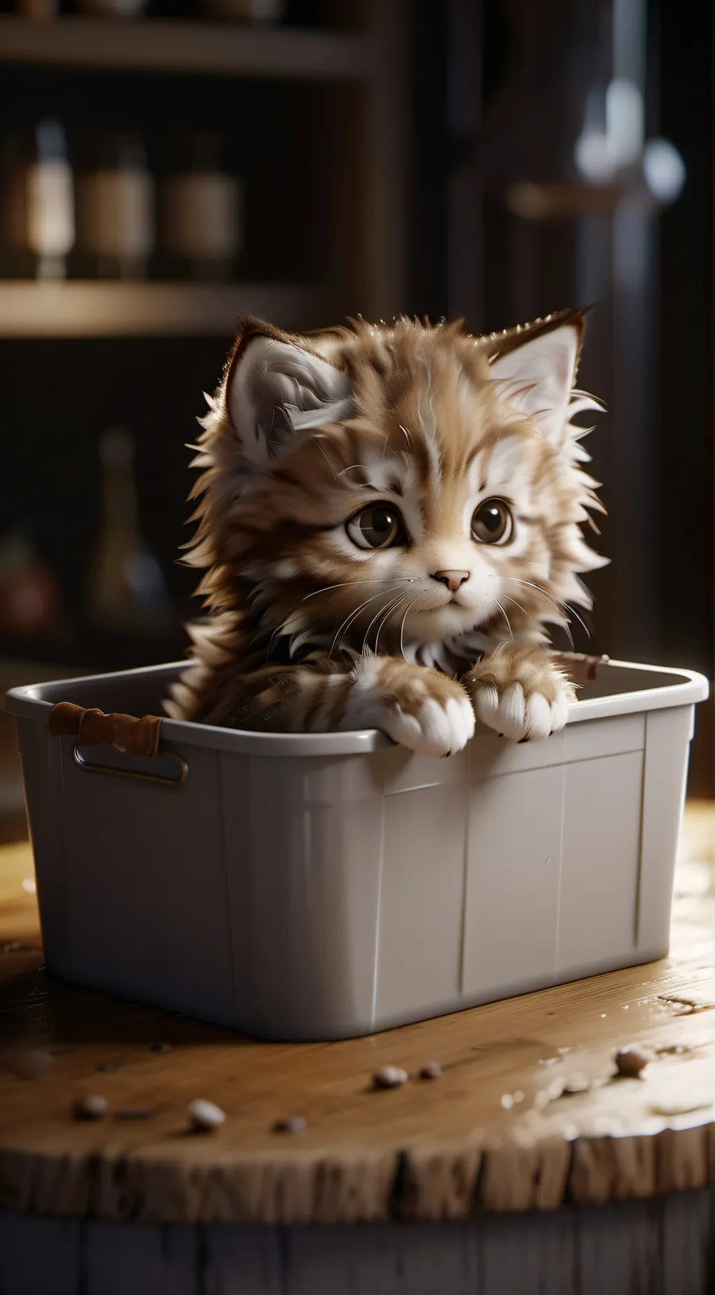 ai character: Cute kitten  background