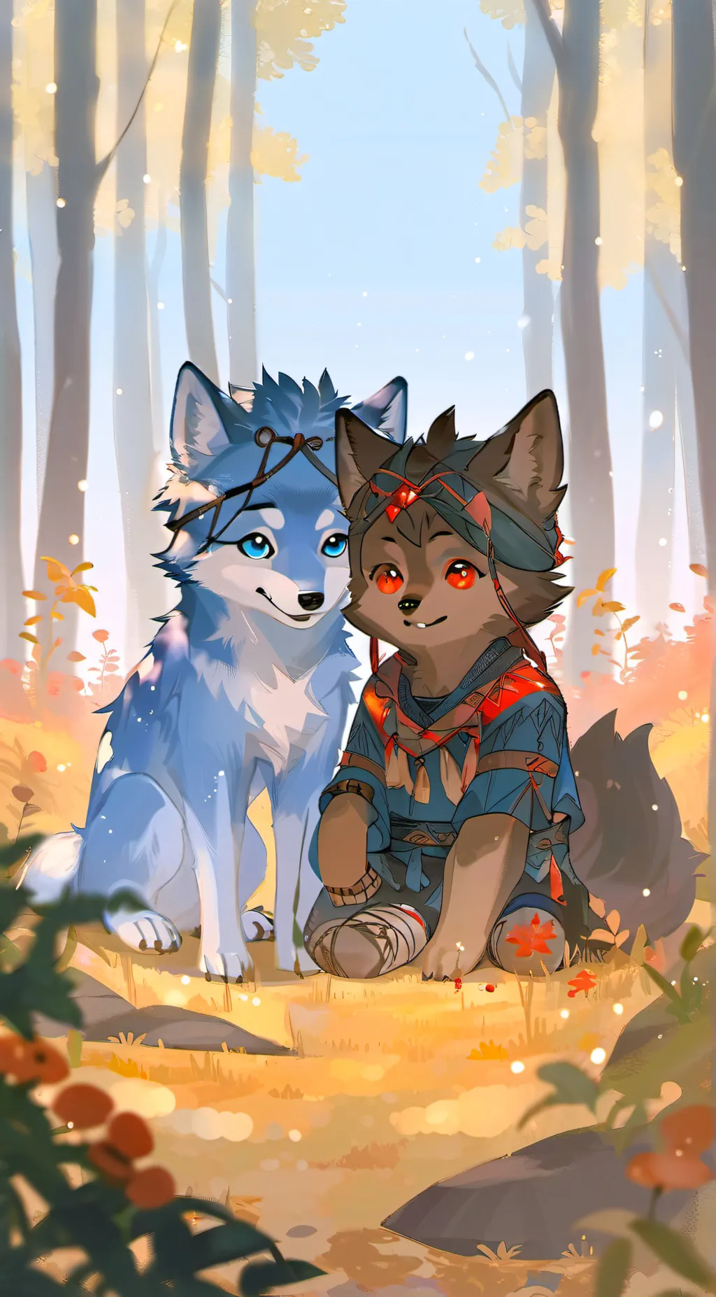 ai character: Snowy and burny background