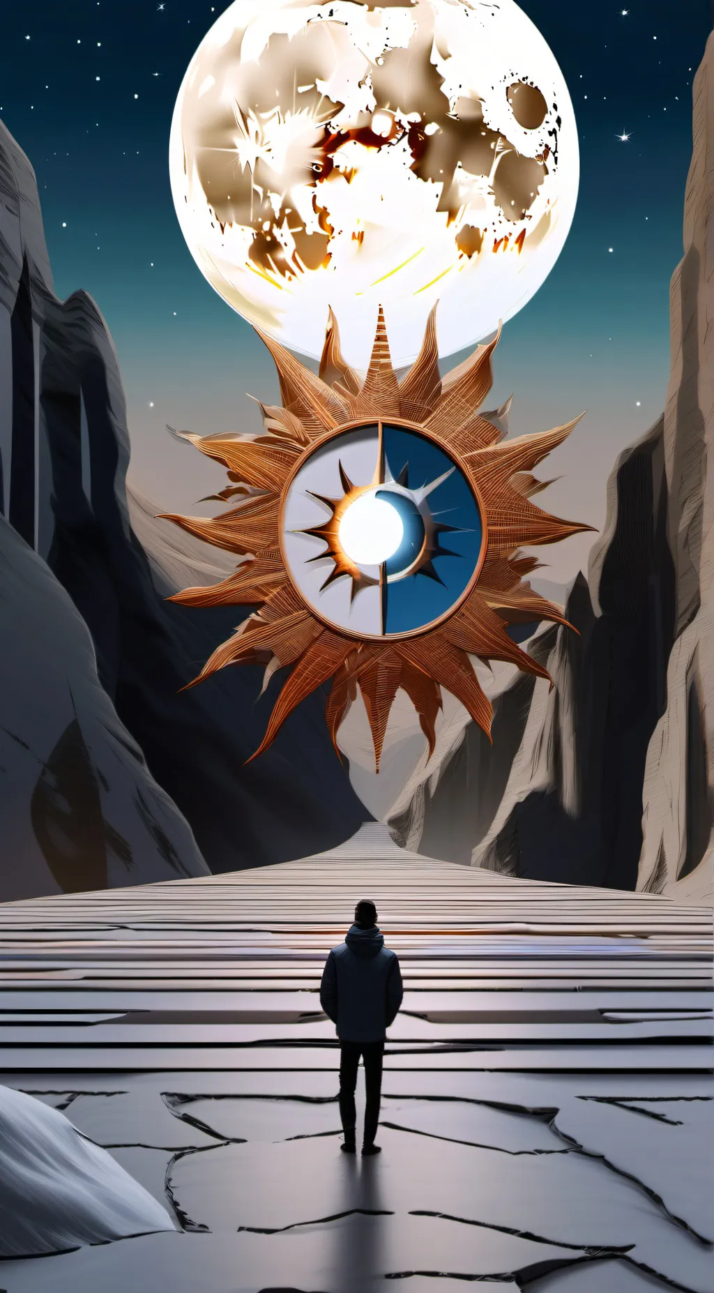 ai character: Solar eclipse 2024 background