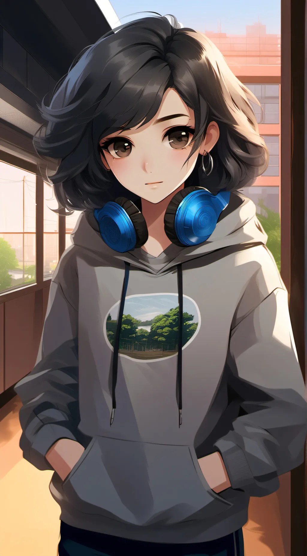 ai character: Amber background