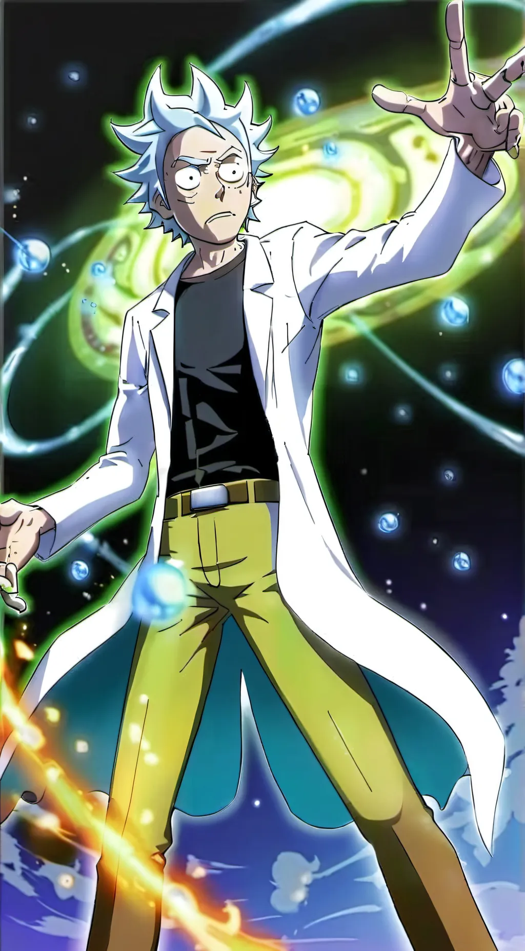ai character: rick Sanchez  background