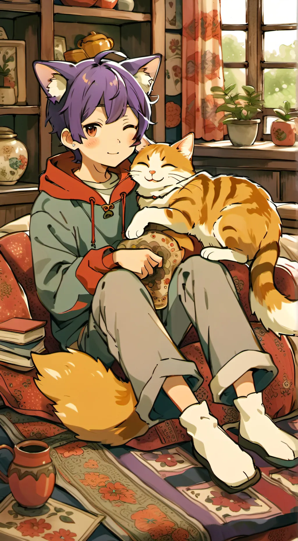 ai character: catnap background