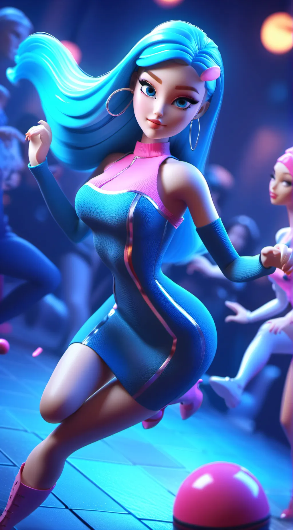 ai character: Glow background