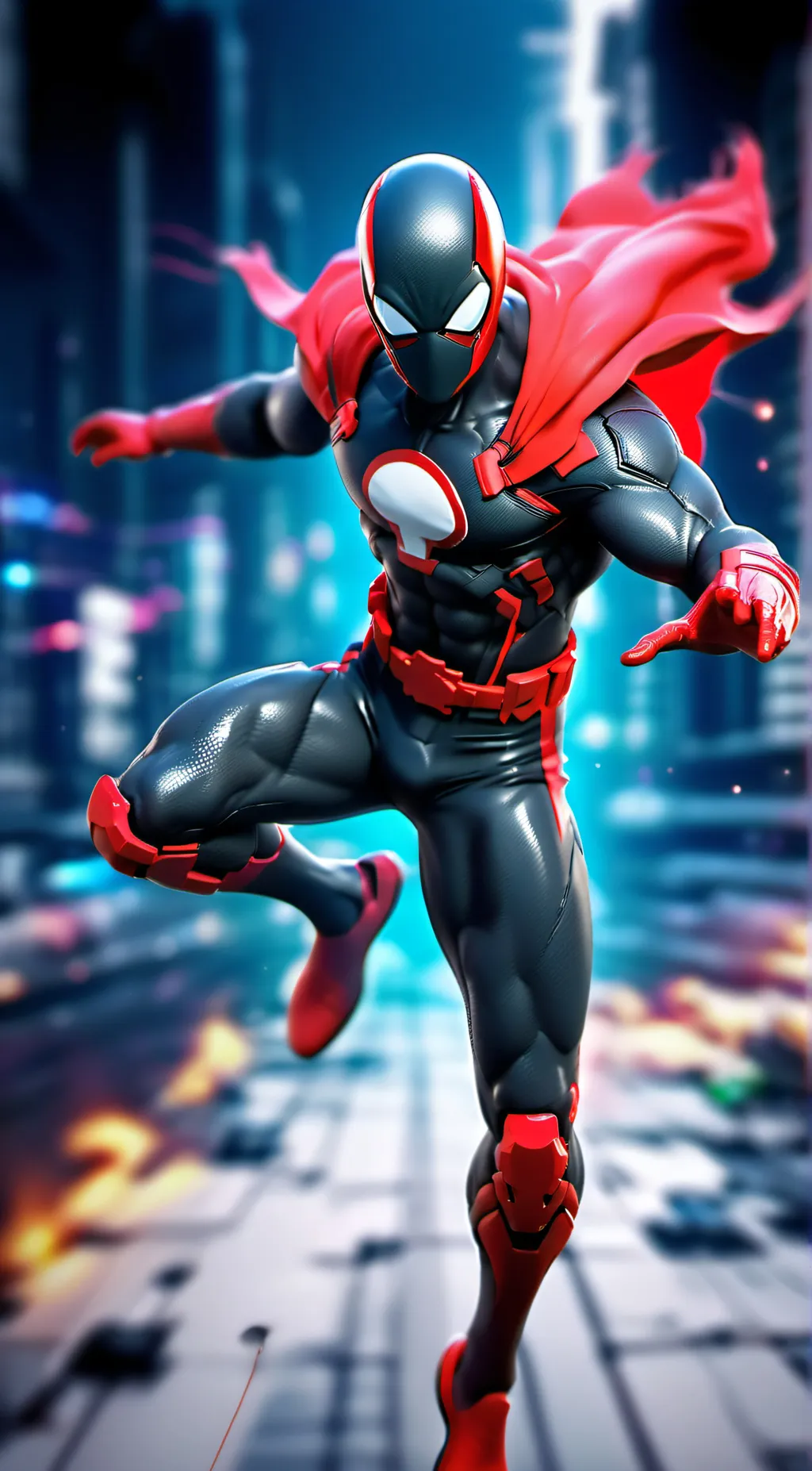ai character: symbiote spiderman background