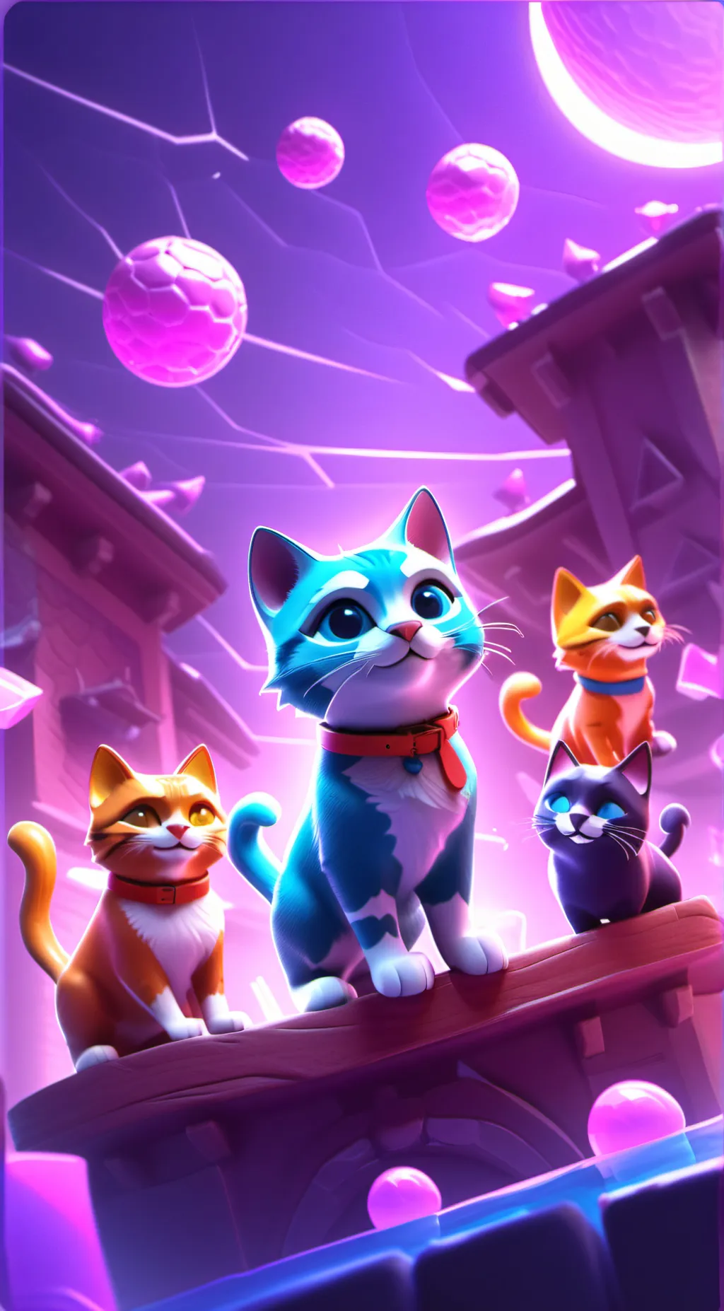 ai character: 6 cats background