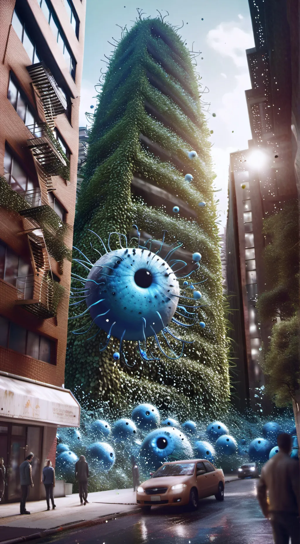 ai character: blueberry virus background