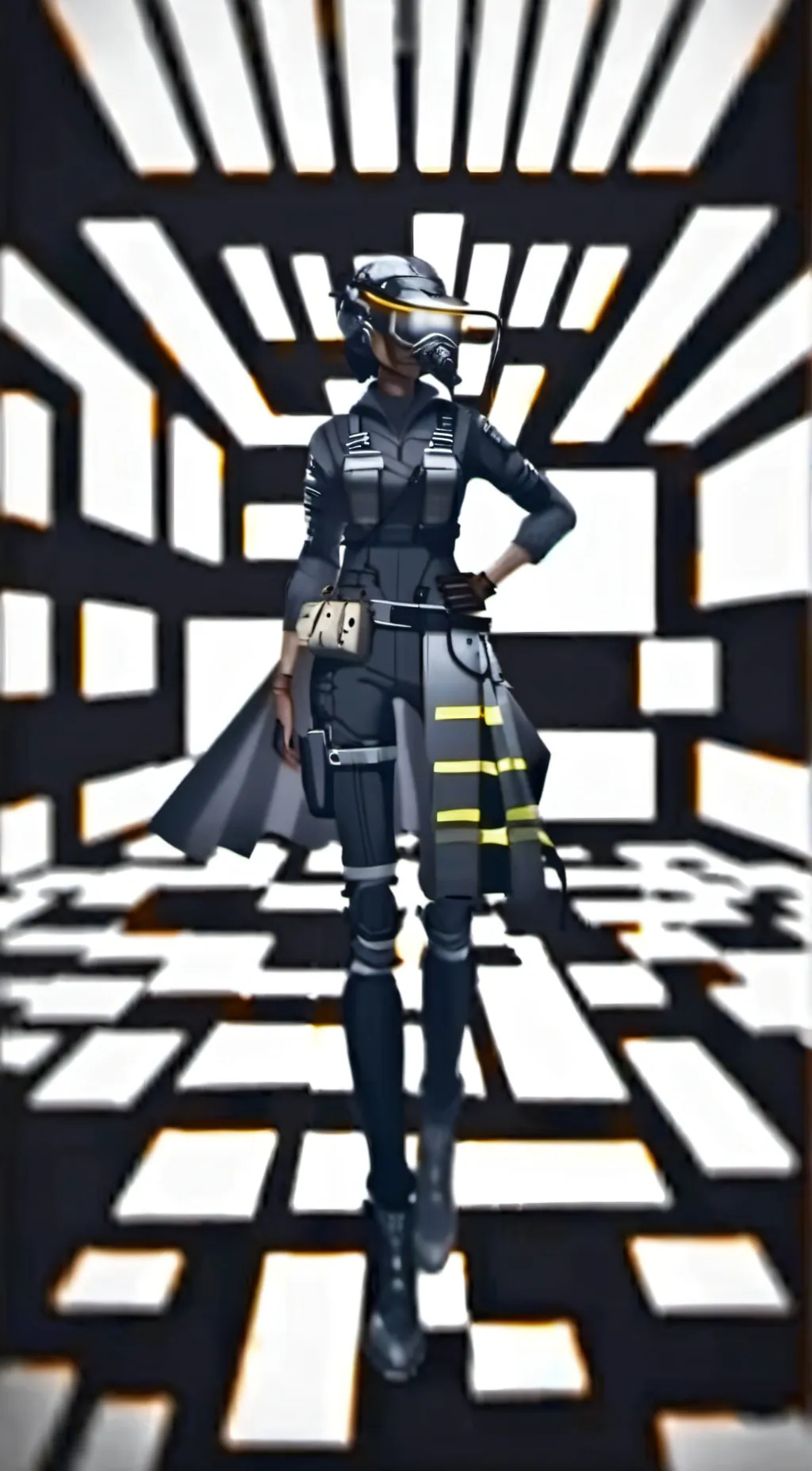ai character: drill woman background