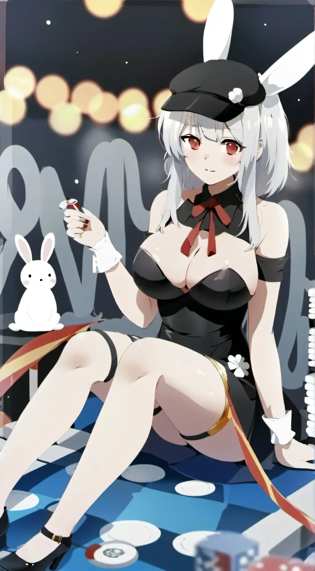 ai character: Easter Bonnie  background