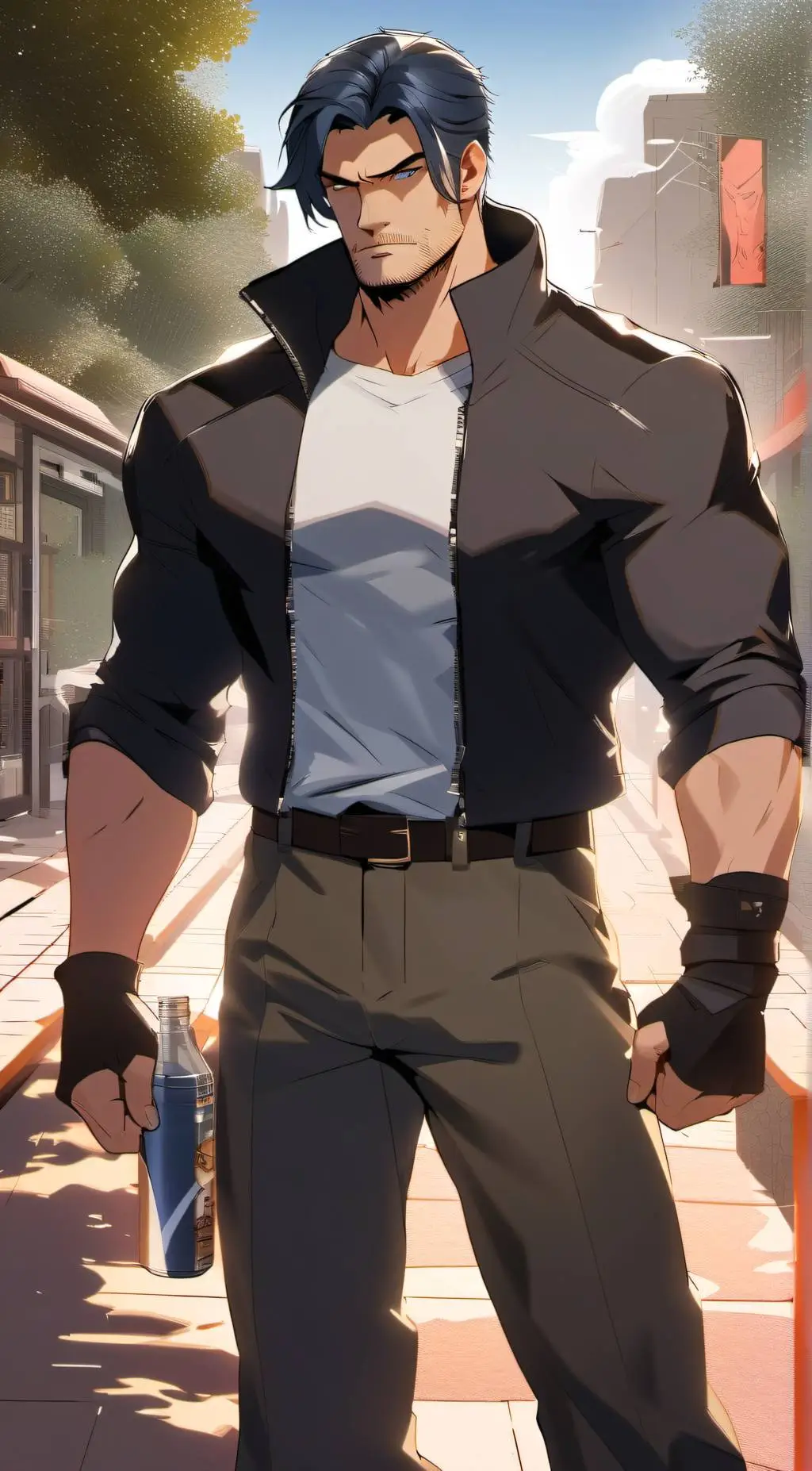 ai character: Logan Howlett  background