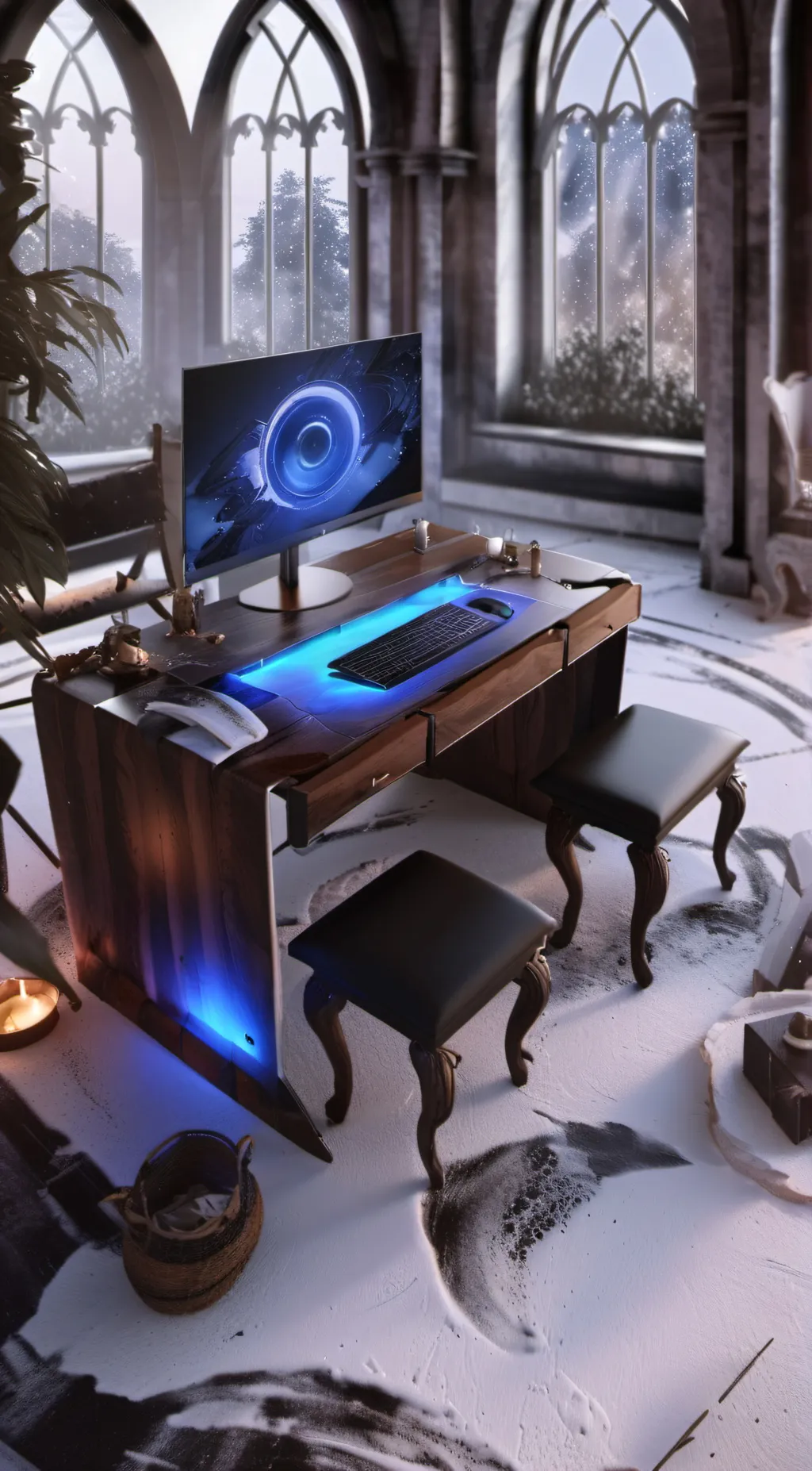 ai character: Windows 11 PC background