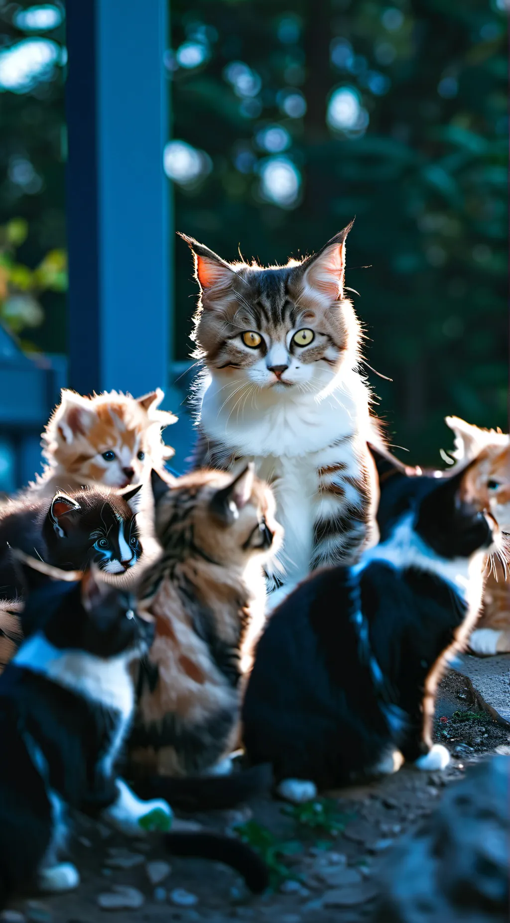 ai character: mother cat (stray) background