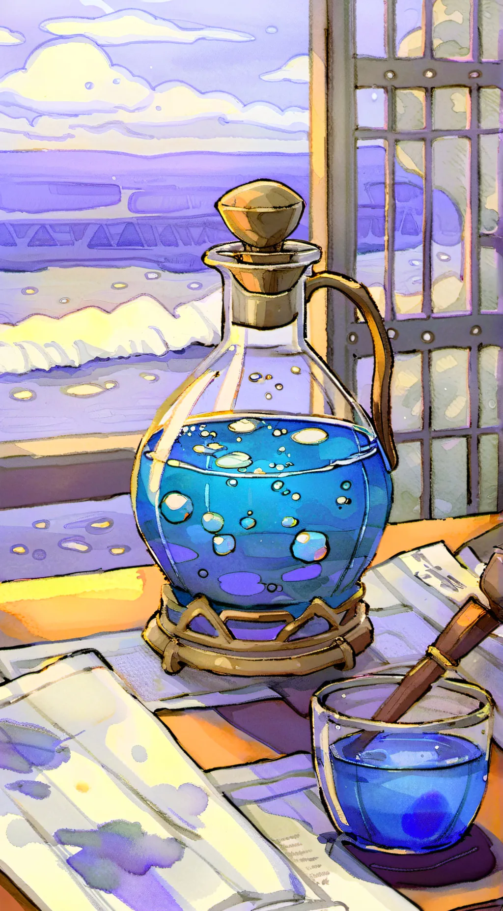 ai character: the blue potion  background