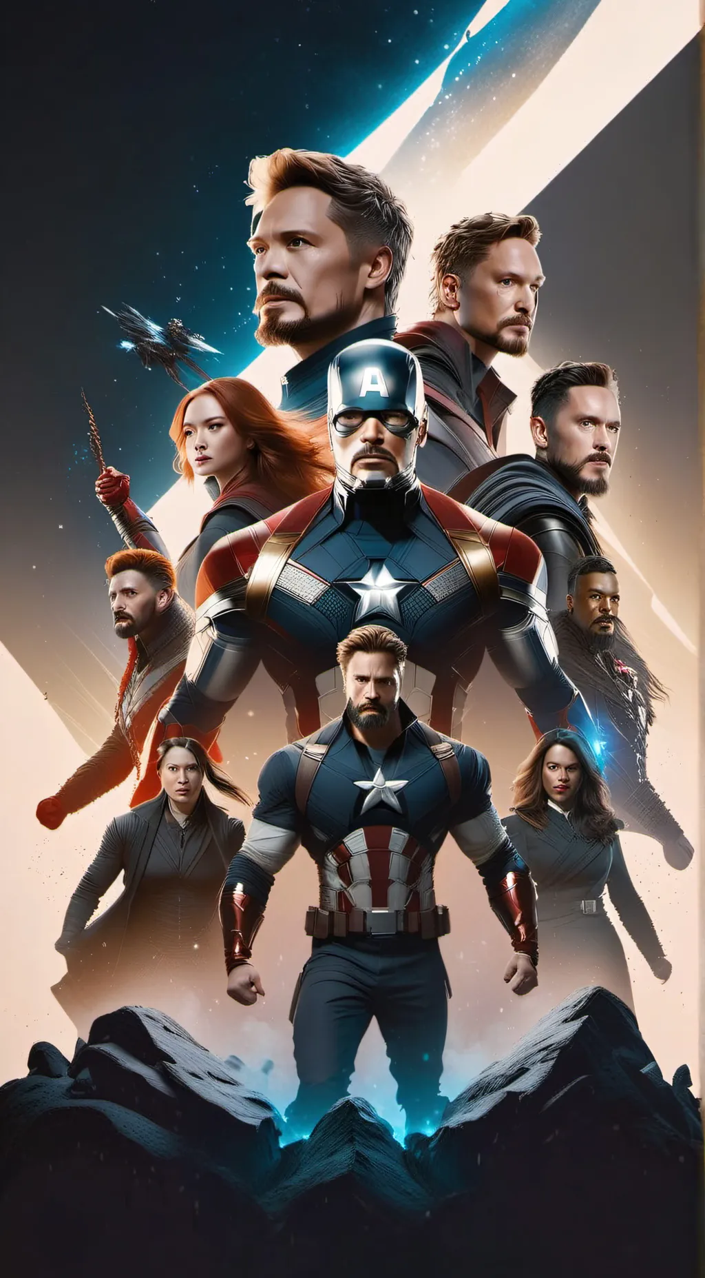 ai character: avengers and yn background