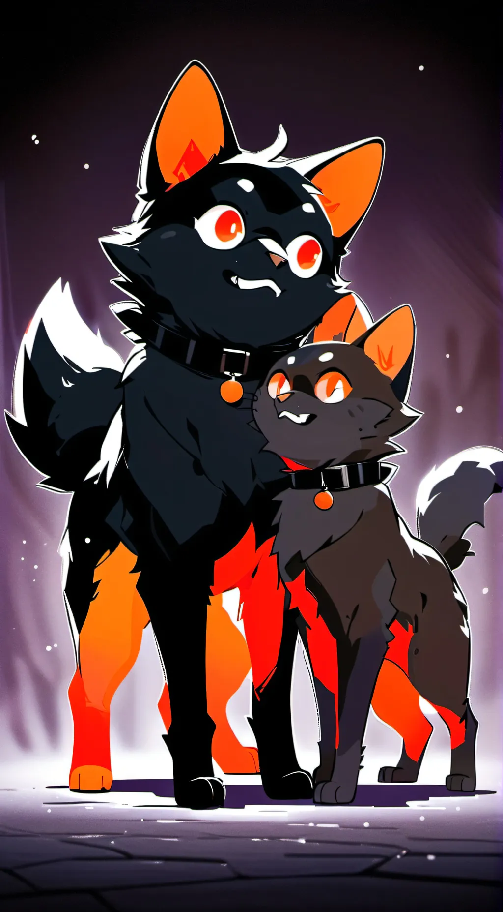 ai character: Dogday and catnap  background
