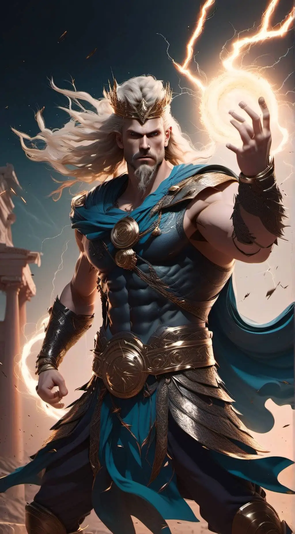 ai character: Zeus  background