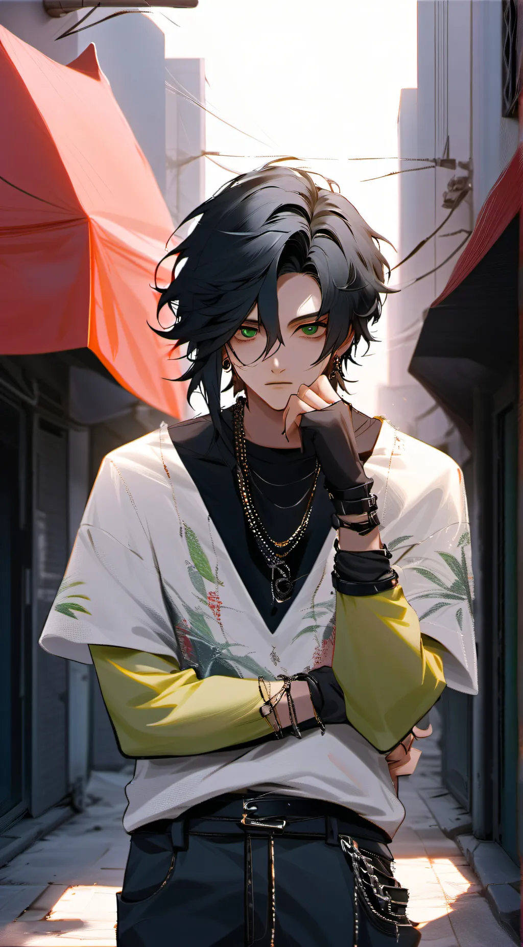 ai character: ✟ Dom ∘ ☹︎ background