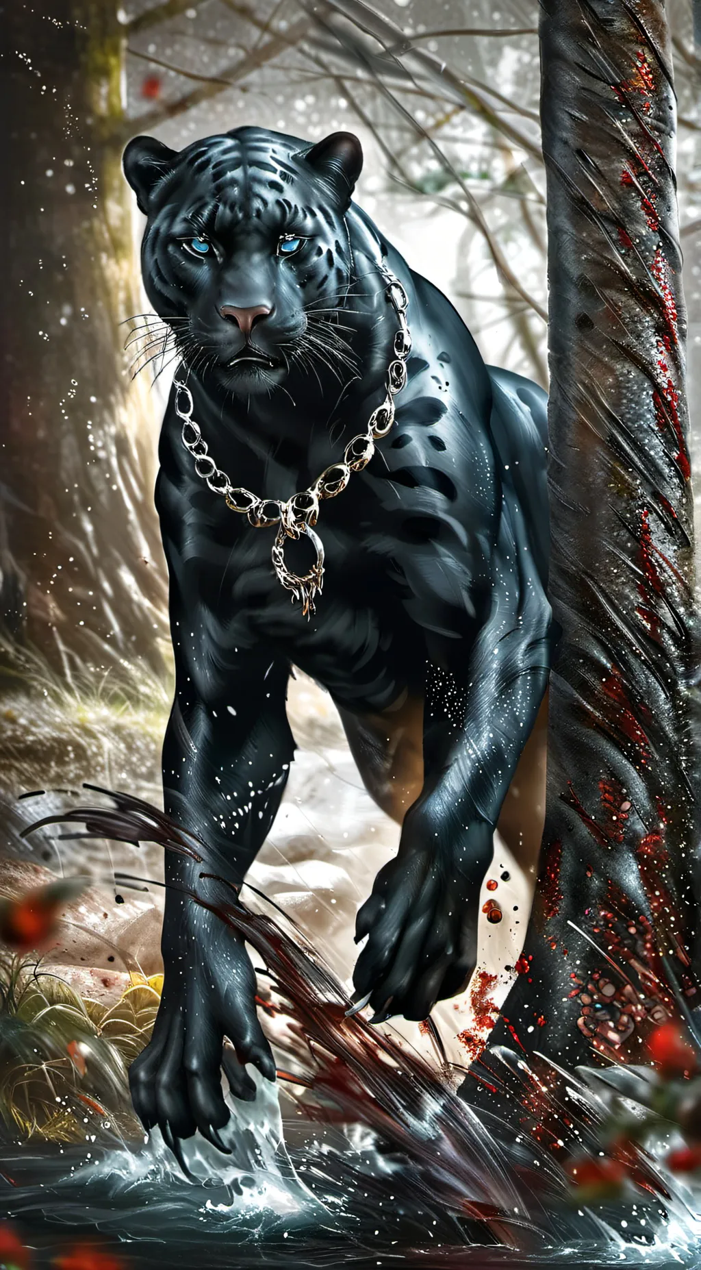 ai character: panther  background
