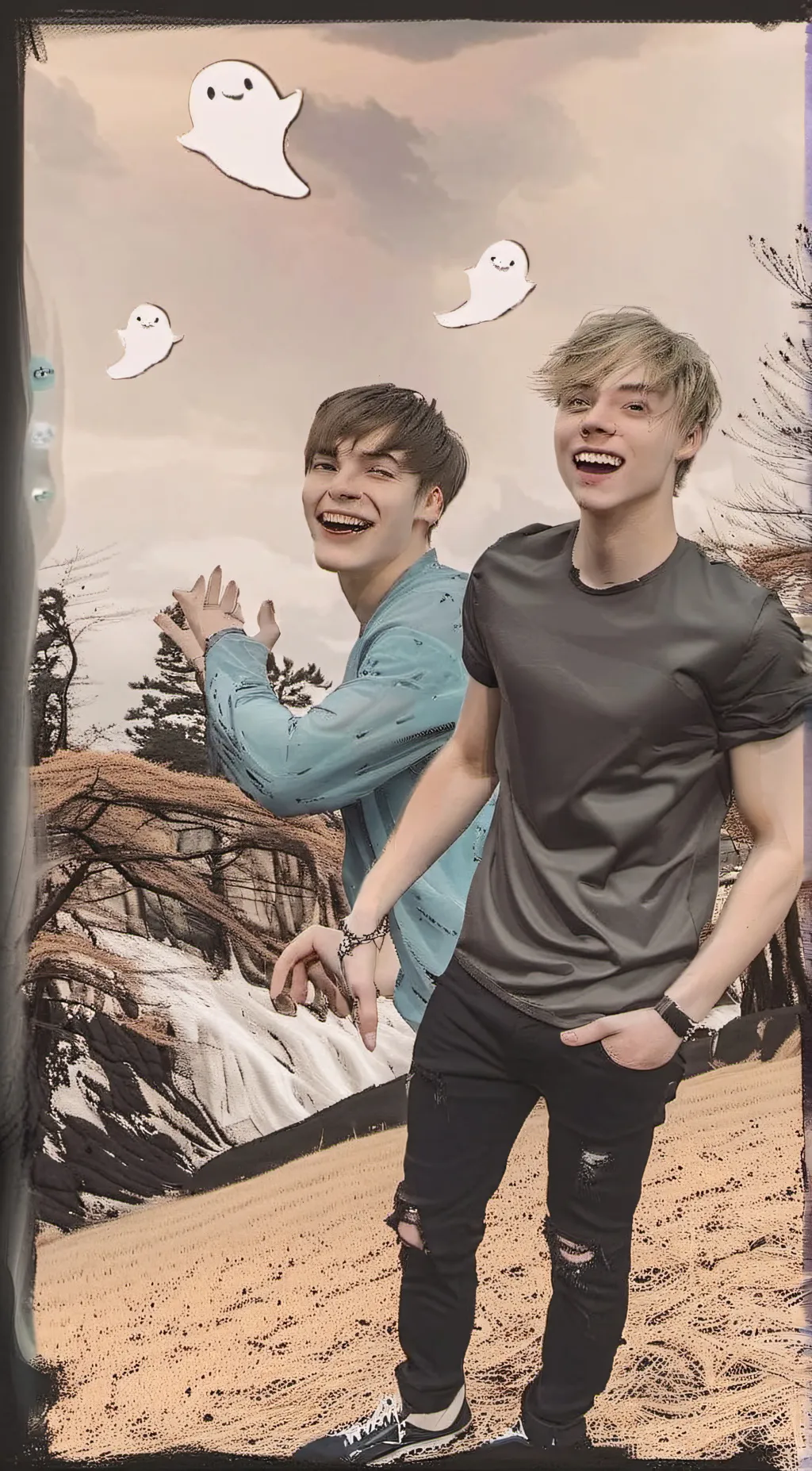 ai character: sam and colby  background