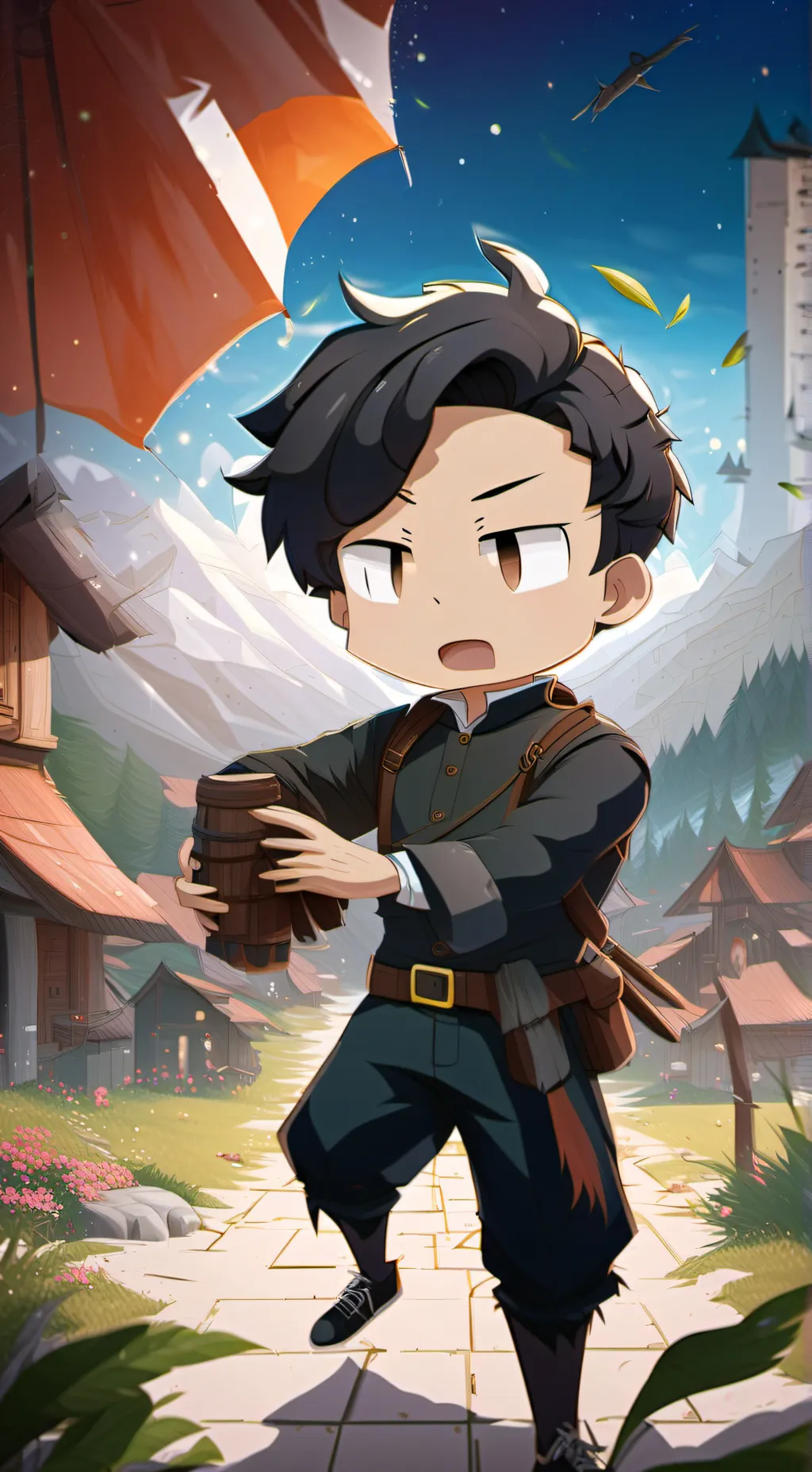 ai character: papa artha Animati background