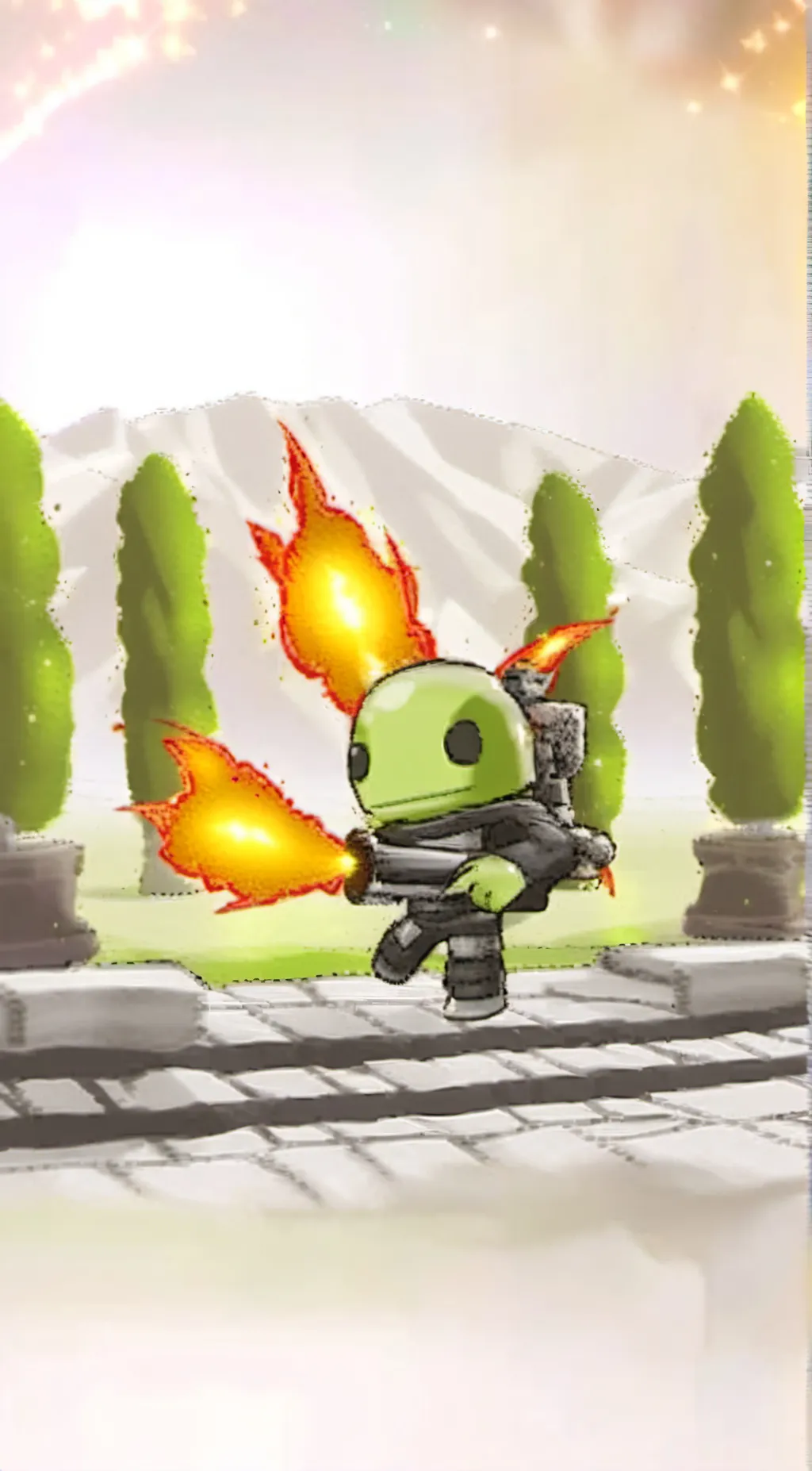 ai character: fire pea  background