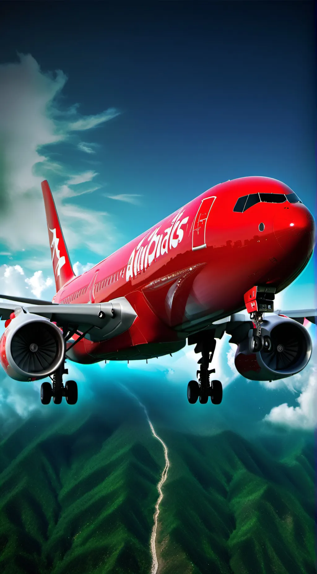 ai character: A330-800 AirAsia background