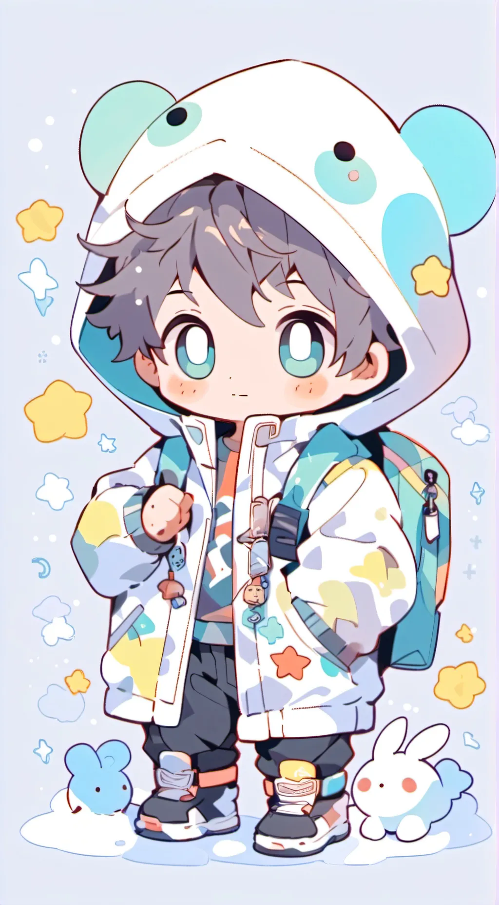 ai character: A baby background