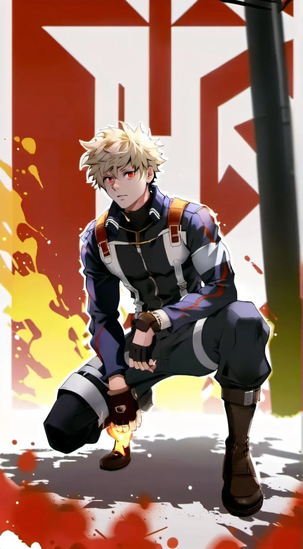 ai character: Katsuki Bakugo  background