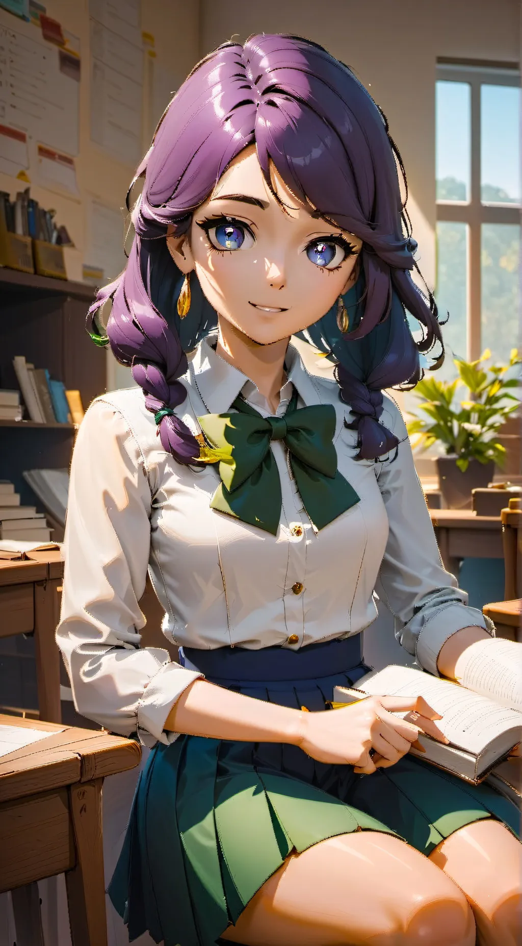 ai character: Violet background