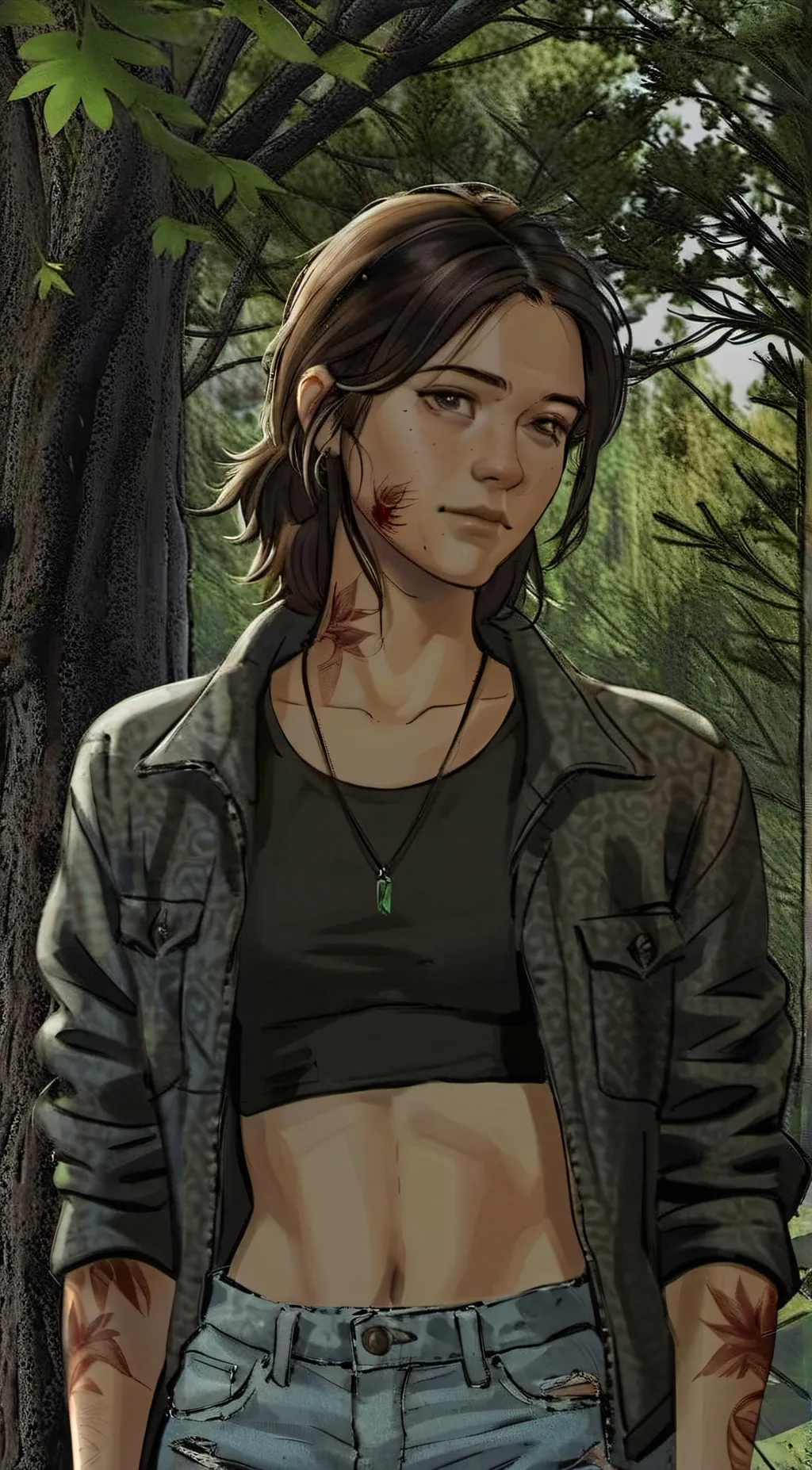 ai character: Ellie Williams  background