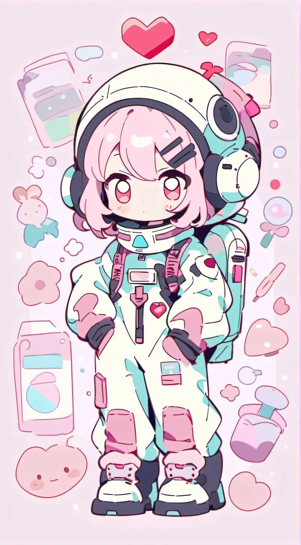 ai character: Pink  background