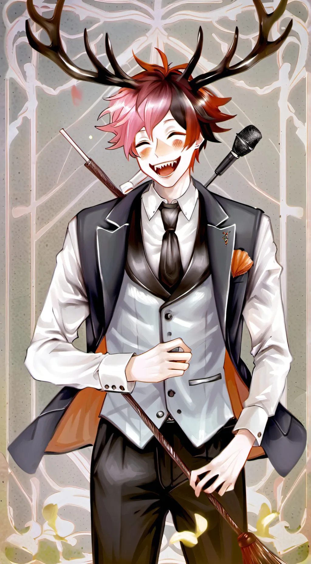 ai character: AlastorXlucifer background