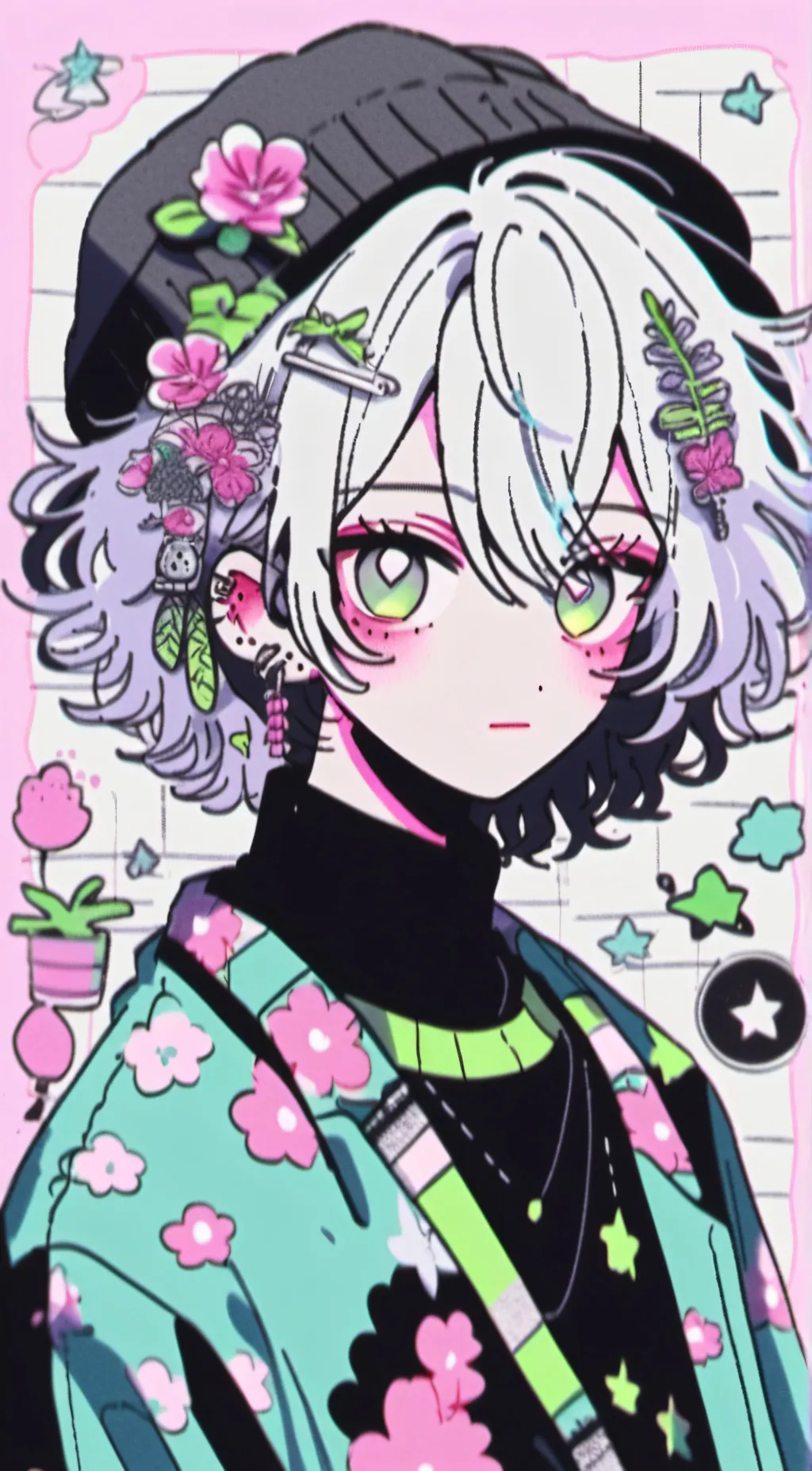 ai character: Lavender background